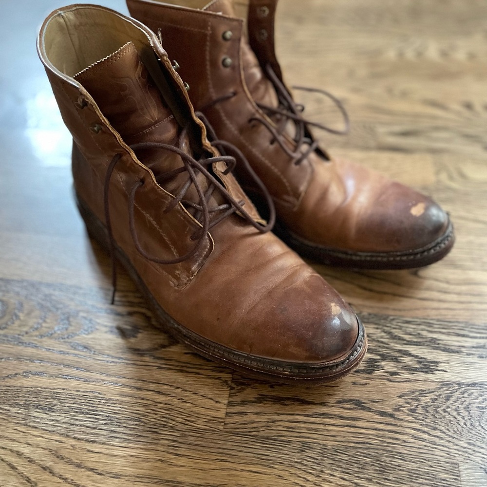 Frye James Brown Leather Boots